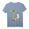 Kinder Kinder 3. Geburtstag Jungs mit Kran und Bagger  Baustelle T-Shirt für kleine Bauarbeiter und Geburtstagsparty