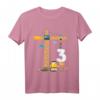Kinder Kinder 3. Geburtstag Jungs mit Kran und Bagger  Baustelle T-Shirt für kleine Bauarbeiter und Geburtstagsparty