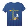 Kinder Kinder 3. Geburtstag Jungs mit Kran und Bagger  Baustelle T-Shirt für kleine Bauarbeiter und Geburtstagsparty