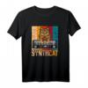 Retro Synthesizer Katzen T-Shirt - Vintage Synth Design, ideales Geschenk für elektronische Musikfans und Modular Keyboard Enthusiasten