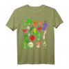Kawaii Gemüse T-Shirt mit 18 bunten Gemüsesorten  Lustiges Cartoon Design für Vegetarier, Veganer & Gärtner