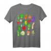 Kawaii Gemüse T-Shirt mit 18 bunten Gemüsesorten  Lustiges Cartoon Design für Vegetarier, Veganer & Gärtner
