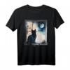 Katzenbesitzer Katze Kater am Fenster Katzen T-Shirt  Lustiges Tierliebhaber Design, perfekte Geschenkidee für Geburtstag, Muttertag, Vatertag & Weihnachten