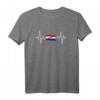 HapBunny Kroatien T-Shirt mit Herzschlag-Design  Perfektes Geschenk für Kroatien-Fans, Sportbegeisterte & Geburtstagsfeier