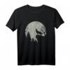 Wolf Vollmond heulend Silhouette Mond T-Shirt  Mystisches Geschenk für Wölfe Fans, Fans von Natur und Mystik, perfekt zu Geburtstag & Weihnachten