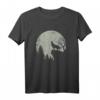 Wolf Vollmond heulend Silhouette Mond T-Shirt  Mystisches Geschenk für Wölfe Fans, Fans von Natur und Mystik, perfekt zu Geburtstag & Weihnachten