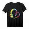 Aquarell Pfote Hunde Herz Design Hundeliebhaber T-Shirt  Klassisch geschnitten, perfekt für Hundeliebhaber und als Geschenk