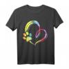 Aquarell Pfote Hunde Herz Design Hundeliebhaber T-Shirt  Klassisch geschnitten, perfekt für Hundeliebhaber und als Geschenk