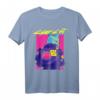 Cyberpunk Katze T-Shirt mit japanischem Charakter  Futuristische Anime-Manga-Illustration für Liebhaber japanischer Kultur und Neko