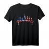 New York Skyline Herzschlag T-Shirt - Liebe für NYC, Freiheitsstatue & USA Flagge, perfektes Souvenir & Fanartikel für NYC-Liebhaber
