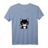 Niedliches Comic Katzen T-Shirt für Kinder und Katzenliebhaber  Lustiges Tierdesign, kawaii, Anime & Vintage Stil