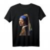 Vermeer Mädchen mit Perlen Ohrring T-Shirt  Kunstliebhaber Geschenk für Fans des legendären Malers