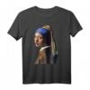 Vermeer Mädchen mit Perlen Ohrring T-Shirt  Kunstliebhaber Geschenk für Fans des legendären Malers