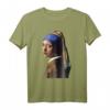 Vermeer Mädchen mit Perlen Ohrring T-Shirt  Kunstliebhaber Geschenk für Fans des legendären Malers