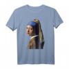 Vermeer Mädchen mit Perlen Ohrring T-Shirt  Kunstliebhaber Geschenk für Fans des legendären Malers