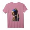Vermeer Mädchen mit Perlen Ohrring T-Shirt  Kunstliebhaber Geschenk für Fans des legendären Malers