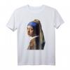 Vermeer Mädchen mit Perlen Ohrring T-Shirt  Kunstliebhaber Geschenk für Fans des legendären Malers