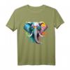 Buntes Elefanten T-Shirt für Elefantenliebhaber - Lebendiges Tiermotiv für Kinder und Erwachsene, perfekt als Geschenk oder Kostüm