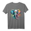 Buntes Elefanten T-Shirt für Elefantenliebhaber - Lebendiges Tiermotiv für Kinder und Erwachsene, perfekt als Geschenk oder Kostüm
