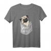 Love Pugs - Cooles Mops-T-Shirt mit Tasche für Hunde- und Haustierliebhaber, Kinder & Erwachsene, Sommershirt