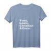 Damen Yves Louis Christian and Coco French Designer T-Shirt mit V-Ausschnitt  Klassisch, Elegant & Hochwertig