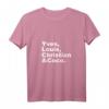 Damen Yves Louis Christian and Coco French Designer T-Shirt mit V-Ausschnitt  Klassisch, Elegant & Hochwertig