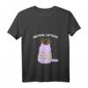 Damen Merry Catmas lustiges Weihnachts-Katzen-T-Shirt im Rentier Kostüm mit V-Ausschnitt - Perfekt für Katzenliebhaberinnen zu Weihnachten