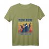 Damen Cat Pew Pew Maddafakas Lustiges Katzen T-Shirt mit Pistole - Humorvolles Geschenk für Katzenliebhaber, Freunde & Familie