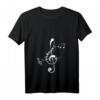Damen Musiknoten T-Shirt mit V-Ausschnitt  Leichtes Musikkleid für Musikerinnen und Musikliebhaberinnen