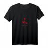 Süßestes Damen T-Shirt mit Blumenmotiv im Retro-80er Stil - Rot-weißes V-Ausschnitt Design für stilbewusste Frauen