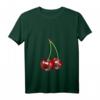Damen Kirsche Rockabilly Retro Vintage T-Shirt mit V-Ausschnitt  Lustiges Frucht-Design im 70er/80er Stil