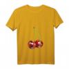 Damen Kirsche Rockabilly Retro Vintage T-Shirt mit V-Ausschnitt  Lustiges Frucht-Design im 70er/80er Stil