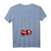 Damen Kirsche Rockabilly Retro Vintage T-Shirt mit V-Ausschnitt  Lustiges Frucht-Design im 70er/80er Stil