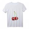 Damen Kirsche Rockabilly Retro Vintage T-Shirt mit V-Ausschnitt  Lustiges Frucht-Design im 70er/80er Stil