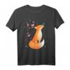 Fox Japanese Kirschblüte Blume Vintage Fuchs T-Shirt  Lustiges Retro Design für Fox- und Japan-Fans, Blumenliebhaber & Kitsune-Enthusiasten