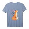 Fox Japanese Kirschblüte Blume Vintage Fuchs T-Shirt  Lustiges Retro Design für Fox- und Japan-Fans, Blumenliebhaber & Kitsune-Enthusiasten