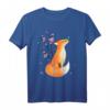 Fox Japanese Kirschblüte Blume Vintage Fuchs T-Shirt  Lustiges Retro Design für Fox- und Japan-Fans, Blumenliebhaber & Kitsune-Enthusiasten