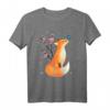 Fox Japanese Kirschblüte Blume Vintage Fuchs T-Shirt  Lustiges Retro Design für Fox- und Japan-Fans, Blumenliebhaber & Kitsune-Enthusiasten