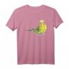 Wellensittich Grün Aquarell Vogel T-Shirt  Buntes Vogelmotiv für Vogelliebhaber, Vogelzüchter & als Geschenk zum Geburtstag oder Weihnachten