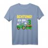 Kinder T-Shirt zum 3. Geburtstag mit Traktor Motiv - Achtung! Ich bin schon 3 Jahre & perfektes Geschenk für kleine Traktorfahrer