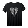 Damen V-Ausschnitt T-Shirt mit Engelsflügel-Design auf der Rückseite  Perfektes Geschenk für Familie & Freunde