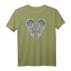 Damen V-Ausschnitt T-Shirt mit Engelsflügel-Design auf der Rückseite  Perfektes Geschenk für Familie & Freunde
