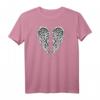 Damen V-Ausschnitt T-Shirt mit Engelsflügel-Design auf der Rückseite  Perfektes Geschenk für Familie & Freunde