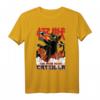 Catzilla Japanische Katze T-Shirt  Lustiges Sonnenuntergang Design für Katzenliebhaber, Katzenmama & Katzenpapa, ideales Geschenk zu Weihnachten & Geburtstag