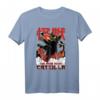 Catzilla Japanische Katze T-Shirt  Lustiges Sonnenuntergang Design für Katzenliebhaber, Katzenmama & Katzenpapa, ideales Geschenk zu Weihnachten & Geburtstag