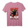 Catzilla Japanische Katze T-Shirt  Lustiges Sonnenuntergang Design für Katzenliebhaber, Katzenmama & Katzenpapa, ideales Geschenk zu Weihnachten & Geburtstag