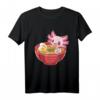Kawaii Anime T-Shirt mit Axolotl und Ramen - Niedliches Japanisches Essen und Meerestiere Design für Anime- und Manga-Fans