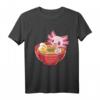 Kawaii Anime T-Shirt mit Axolotl und Ramen - Niedliches Japanisches Essen und Meerestiere Design für Anime- und Manga-Fans