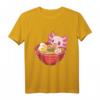 Kawaii Anime T-Shirt mit Axolotl und Ramen - Niedliches Japanisches Essen und Meerestiere Design für Anime- und Manga-Fans
