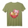 Kawaii Anime T-Shirt mit Axolotl und Ramen - Niedliches Japanisches Essen und Meerestiere Design für Anime- und Manga-Fans